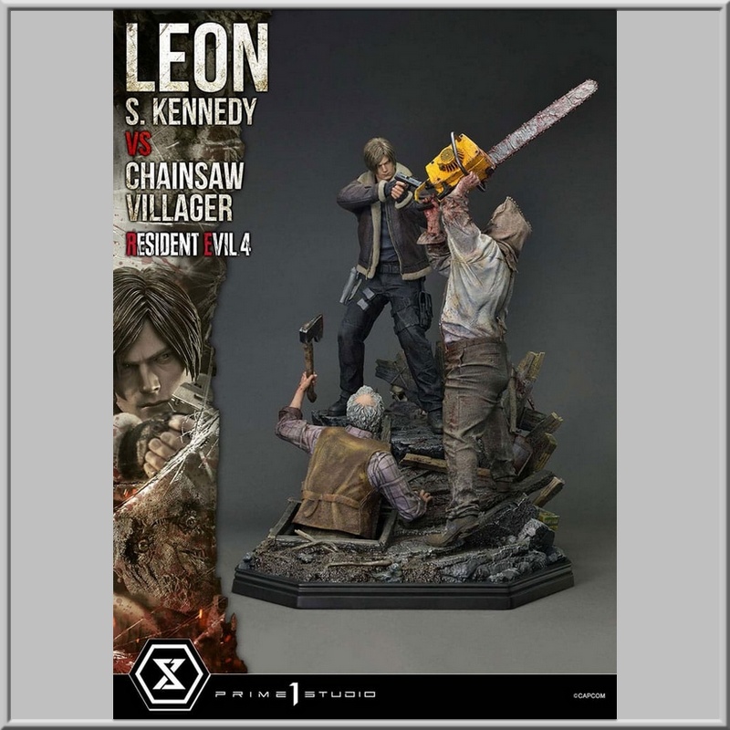 Figurine Prime 1 Studio Leon S. Kennedy vs. Chainsaw Villager