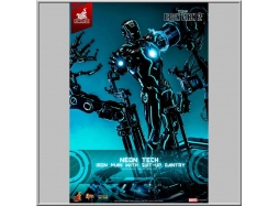 Hot Toys Neon Tech Iron Man with Suit-Up Gantry - Iron Man 2
