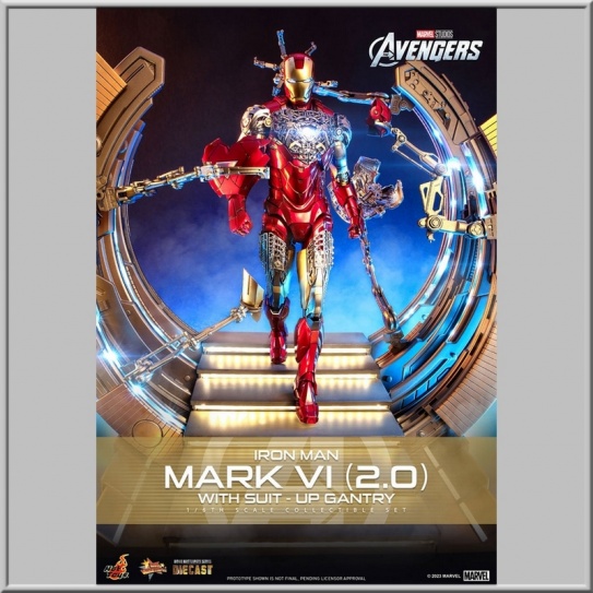 Hot Toys Iron Man Mark VI (2.0) with Suit-Up Gantry - The Avengers