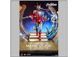 Hot Toys Iron Man Mark VI (2.0) with Suit-Up Gantry - The Avengers